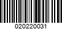 Barcode for 020220031