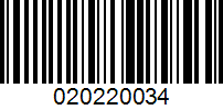 Barcode for 020220034