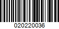 Barcode for 020220036