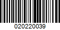 Barcode for 020220039