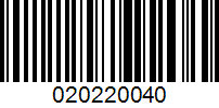 Barcode for 020220040