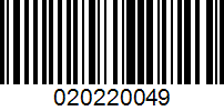 Barcode for 020220049