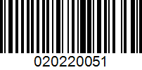 Barcode for 020220051