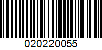 Barcode for 020220055