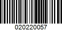 Barcode for 020220057