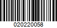 Barcode for 020220058