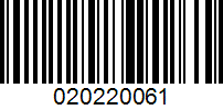 Barcode for 020220061