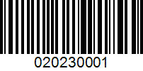 Barcode for 020230001