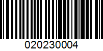 Barcode for 020230004