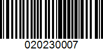 Barcode for 020230007