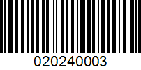 Barcode for 020240003