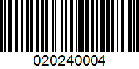 Barcode for 020240004