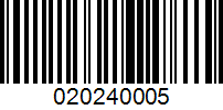 Barcode for 020240005