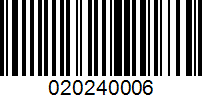 Barcode for 020240006