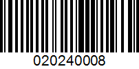 Barcode for 020240008