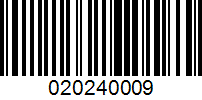 Barcode for 020240009