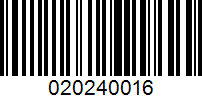 Barcode for 020240016