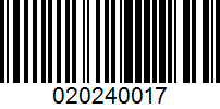 Barcode for 020240017