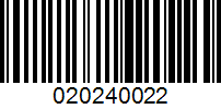 Barcode for 020240022