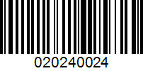 Barcode for 020240024