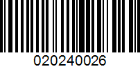 Barcode for 020240026