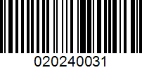 Barcode for 020240031