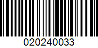 Barcode for 020240033