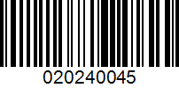 Barcode for 020240045