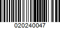 Barcode for 020240047