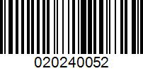 Barcode for 020240052