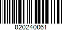 Barcode for 020240061