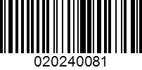 Barcode for 020240081