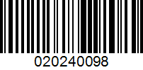 Barcode for 020240098