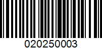 Barcode for 020250003