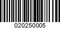 Barcode for 020250005