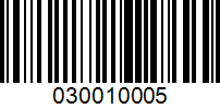 Barcode for 030010005