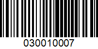 Barcode for 030010007