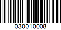 Barcode for 030010008