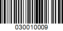 Barcode for 030010009