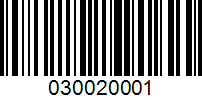 Barcode for 030020001