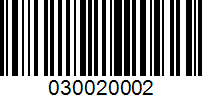 Barcode for 030020002