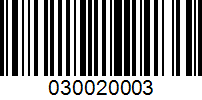 Barcode for 030020003