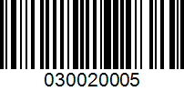 Barcode for 030020005