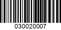 Barcode for 030020007