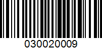 Barcode for 030020009