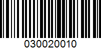 Barcode for 030020010