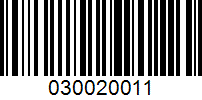 Barcode for 030020011