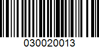 Barcode for 030020013