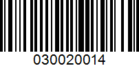 Barcode for 030020014