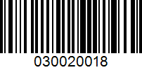 Barcode for 030020018